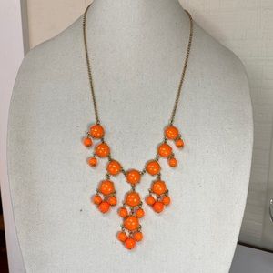 Long Neon orange drippy bead necklace